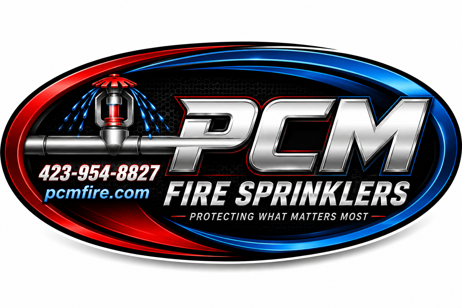 PCM FIRE SPRINKLERS logo